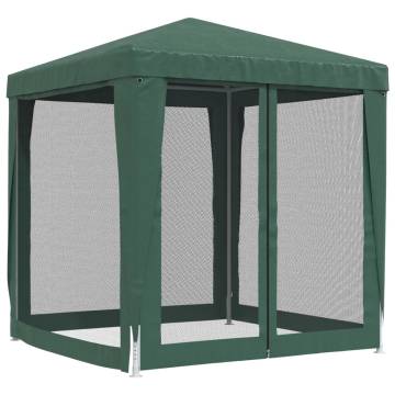 Green Party Tent 2x2m with Mesh Sidewalls - Ideal for Events