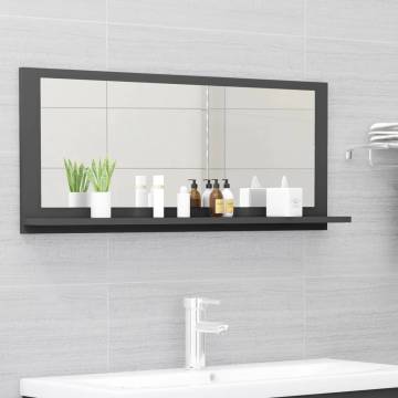 Stylish Grey Bathroom Mirror - Engineered Wood 90x10.5x37 cm