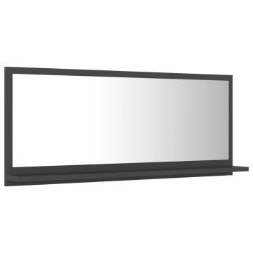 Stylish Grey Bathroom Mirror - Engineered Wood 90x10.5x37 cm