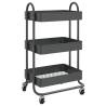 3-Tier Anthracite Steel Trolley - Versatile Storage Solution