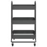 3-Tier Anthracite Steel Trolley - Versatile Storage Solution