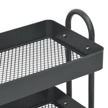 3-Tier Anthracite Steel Trolley - Versatile Storage Solution