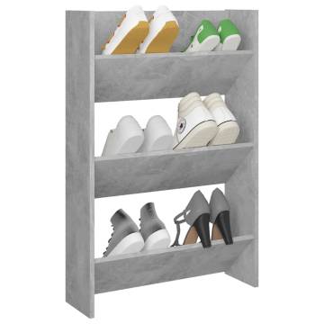 Wall Shoe Cabinet - Concrete Grey 60x18x90 cm | HipoMarket