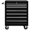 Workshop Tool Trolley with 7 Drawers - Black Storage Solution