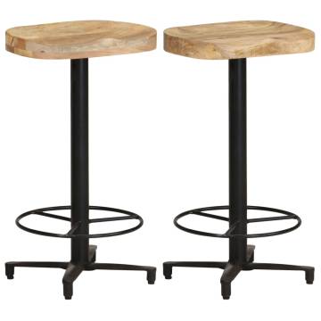 Bar Stools 2 pcs 66 cm Solid Mango Wood - Elegant Seating