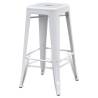 White Steel Bar Stools - 2 Piece Set for Modern Decor