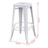 White Steel Bar Stools - 2 Piece Set for Modern Decor