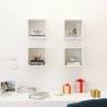 Wall Cube Shelves Set - High Gloss White, 4 pcs | Hipomarket UK