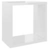 Wall Cube Shelves Set - High Gloss White, 4 pcs | Hipomarket UK