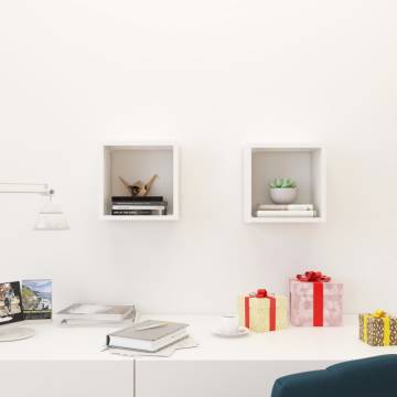 Wall Cube Shelves - 2 pcs White - Stylish & Durable Design