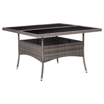 Outdoor Dining Table - Grey Poly Rattan & Glass | Hipo Market