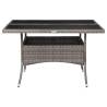 Outdoor Dining Table - Grey Poly Rattan & Glass | Hipo Market