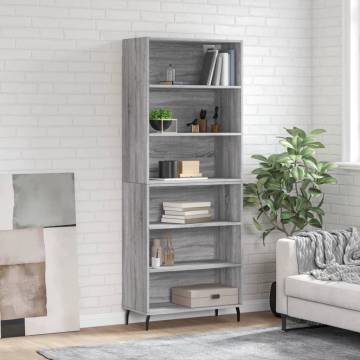 Stylish Highboard Grey Sonoma - 69.5x32.5x180 cm