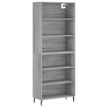 Stylish Highboard Grey Sonoma - 69.5x32.5x180 cm