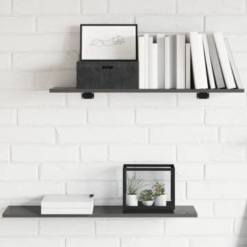 Bookshelf Boards 8 pcs High Gloss Grey | Engineered Wood