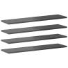 Bookshelf Boards 8 pcs High Gloss Grey | Engineered Wood