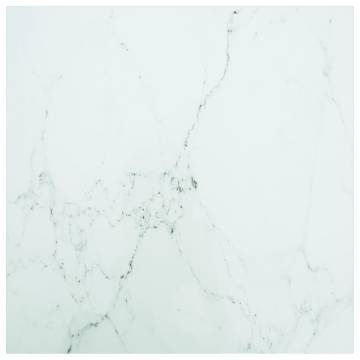 Table Top White 60x60 cm with Marble Design - Hipomarket