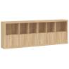 Modern Sideboard with LED Lights - Sonoma Oak 283x37x100 cm