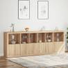 Modern Sideboard with LED Lights - Sonoma Oak 283x37x100 cm