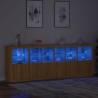 Modern Sideboard with LED Lights - Sonoma Oak 283x37x100 cm