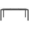 Garden Table 190x90 cm - Tempered Glass & Poly Rattan Black