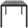 Garden Table 190x90 cm - Tempered Glass & Poly Rattan Black