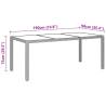 Garden Table 190x90 cm - Tempered Glass & Poly Rattan Black