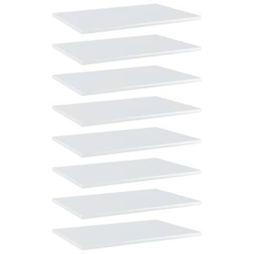 Bookshelf Boards (8 pcs) - High Gloss White | Hipomarket