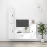 4 Piece White TV Cabinet Set - Stylish and Practical Design