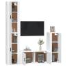 4 Piece White TV Cabinet Set - Stylish and Practical Design