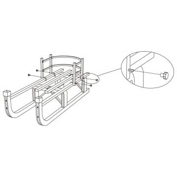 Backrest for Sledge Red Plywood - Safe & Supportive