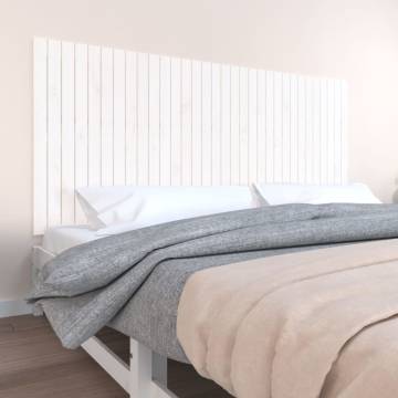 Elegant White Wall Headboard in Solid Pine - 204x3x90 cm