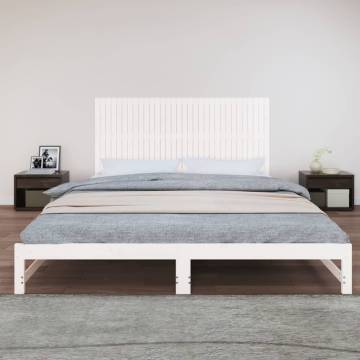 Elegant White Wall Headboard in Solid Pine - 204x3x90 cm