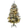 Artificial Hinged Christmas Tree 150 LEDs & Ball Set 120 cm Colour green and white Size 120 cm Quantity in Package 1 Model with leds & gold balls 