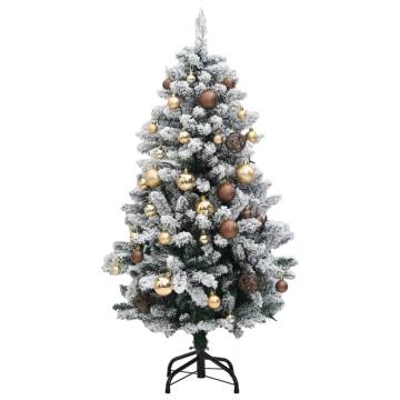 Artificial Hinged Christmas Tree with 150 LEDs & Ball Set - 120 cm