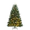 Artificial Hinged Christmas Tree 300 LEDs & Ball Set 210 cm Colour green Size 210 cm Quantity in Package 1 Model with leds & rose gold balls 