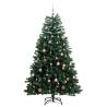 210 cm Artificial Hinged Christmas Tree with 300 LEDs & Balls