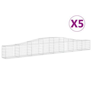 Arched Gabion Baskets 5 pcs - Galvanised Iron 400x30x4060 cm