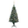 Artificial Pre-lit Christmas Tree with Ball Set&Pinecones 180 cm Colour gold Size 180 x 100 cm Quantity in Package 1 Number of Branch Tips 