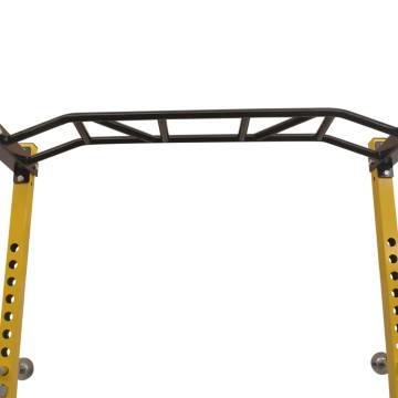 Fitness Power Rack - Heavy-Duty Yellow & Black 140x145x214 cm