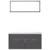 Stylish High Gloss Grey Bathroom Furniture Set | Hipomarket