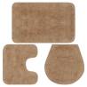 Bathroom Mat Set 3 Pieces Fabric Beige Colour beige Quantity in Package 1 