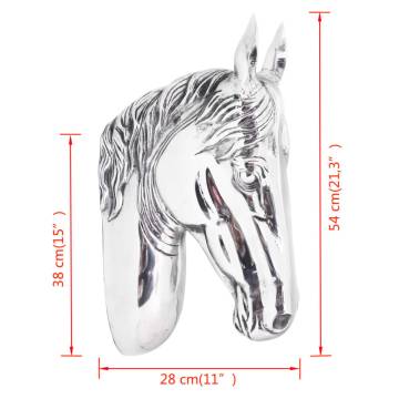 Elegant Silver Horse Head Wall Decoration - Aluminium Art