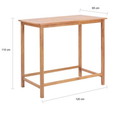 Solid Teak Garden Bar Table - 120x65x110 cm | Hipo Market