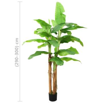 Lifelike Artificial Banana Tree with Pot - 300 cm