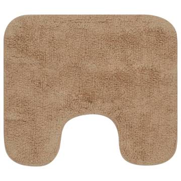 Luxurious Bathroom Mat Set - 3 Piece Fabric Beige