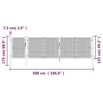 Mesh Garden Gate Green 500x175 cm Galvanised Steel