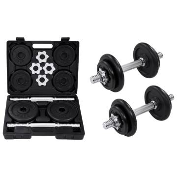 15 Piece Dumbbell Set 20 kg - Cast Iron | HipoMarket