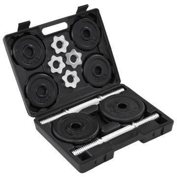 15 Piece Dumbbell Set 20 kg - Cast Iron | HipoMarket