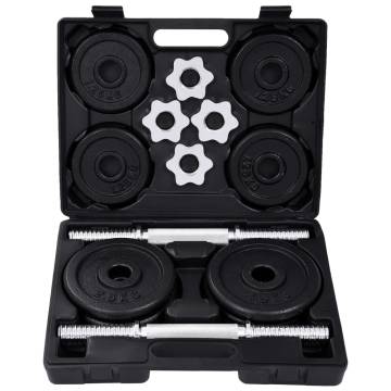 15 Piece Dumbbell Set 20 kg - Cast Iron | HipoMarket